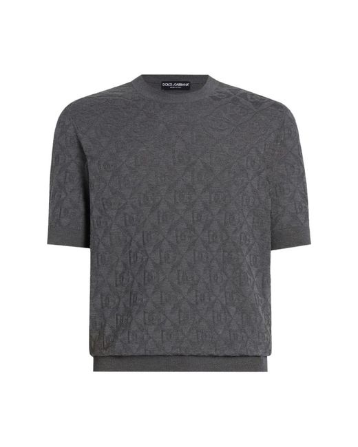 Dolce & Gabbana Gray Round-Neck Knitwear for men