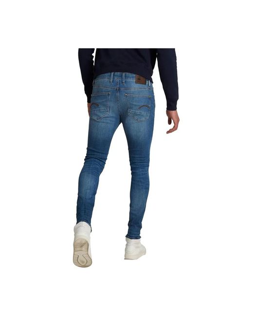G-Star RAW Indigo denim skinny jeans in Blue für Herren