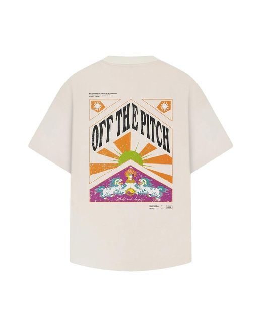 Off The Pitch Weißes Oversized Saison T-Shirt Herren in White für Herren