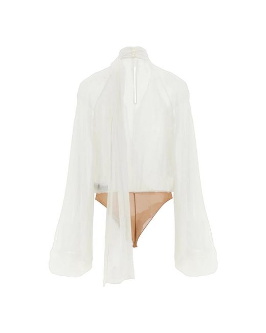 Elisabetta Franchi White Long Sleeve T-Shirts