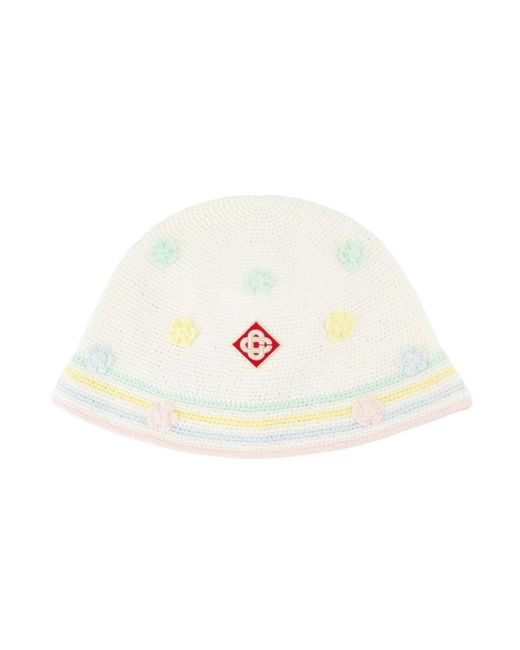 Casablanca White Kawaii Crochet Bucket Hat