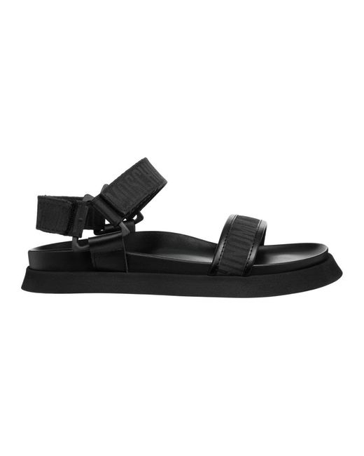 Moschino Black Flat Sandals for men