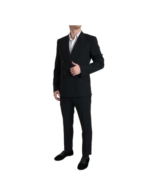 Dolce & Gabbana Black Double Breasted Suits for men