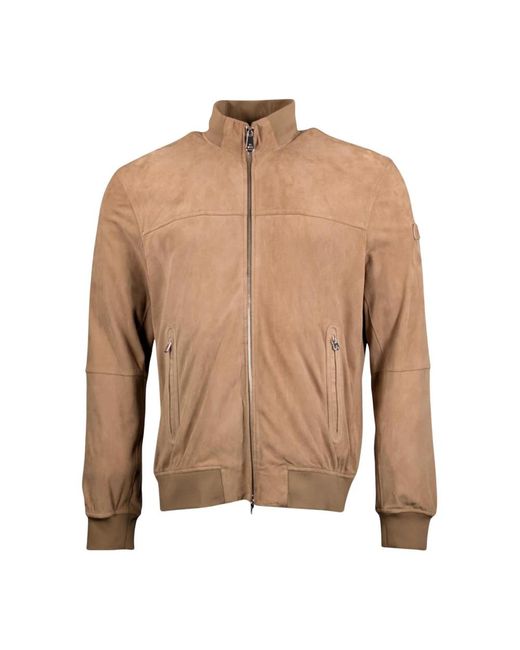 Peuterey Brown Leather Jackets for men