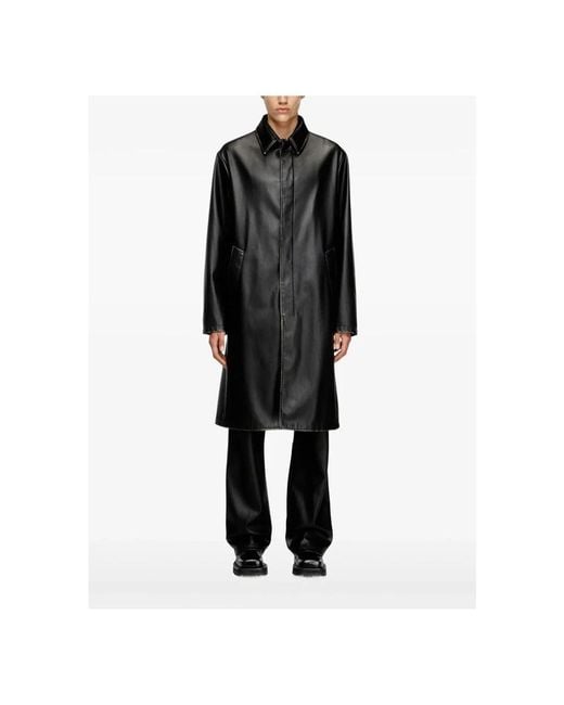 DIESEL Black Single-Breasted Coats for men