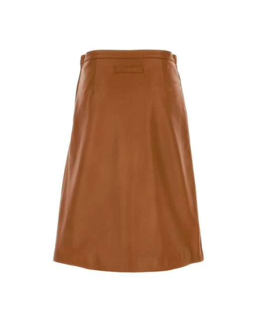 Marni Brown Leather Skirts