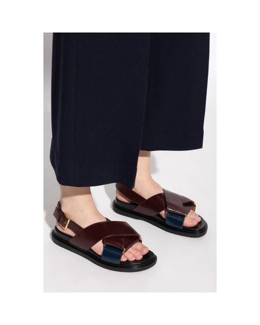 Marni Red Flat Sandals