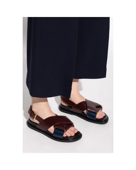 Marni Red Flat Sandals