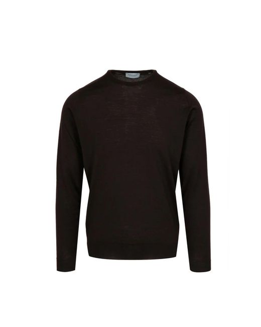 John Smedley Round-Neck Knitwear in het Black voor heren