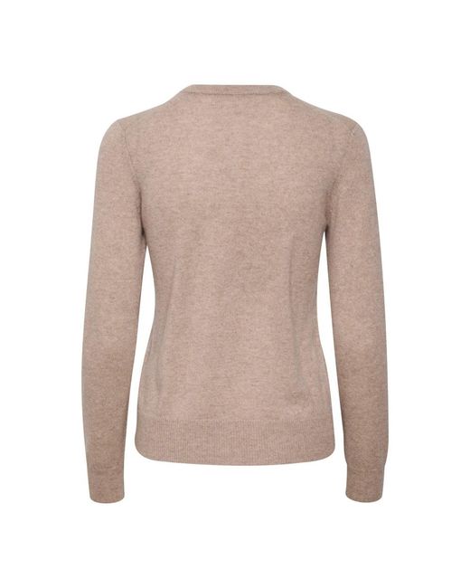 Inwear Truien & Vesten ,Bruin ,Kasjmier Melange Cardigan Met Knoopsluiting in het Pink