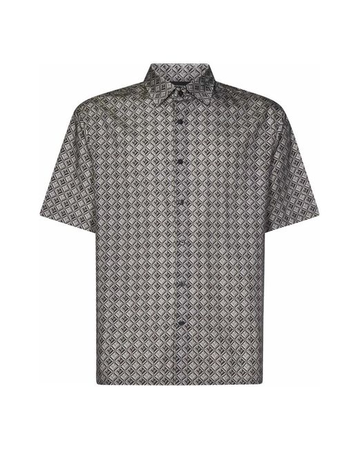 Short sleeve camicie di Emporio Armani in Gray da Uomo