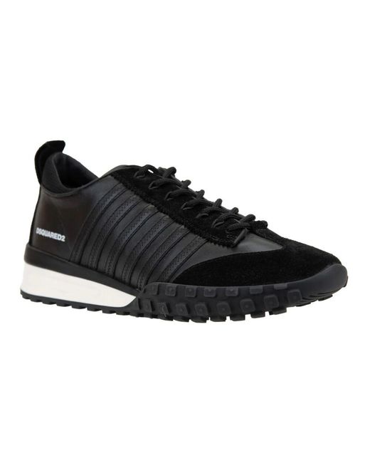 DSquared² Leder sneaker mit schnürung in Black für Herren