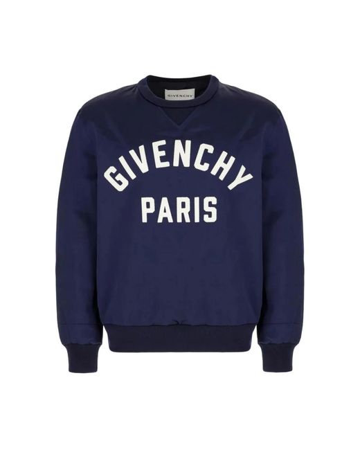 Givenchy Satijnen Sweatshirt Met Paris-Borduursel in het Blue voor heren