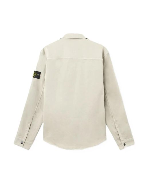 Stone Island White Light Jackets for men