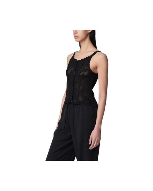 DUNST Black Sleeveless Tops