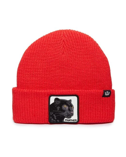Goorin Bros Red Animal Farm Beanie Hat Rotes Logo