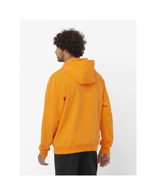 Salomon Logo perf hoodie in zinnia in Orange für Herren