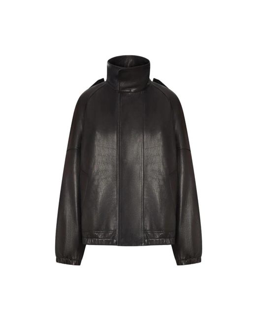 Leather Jackets Saint Laurent de color Black
