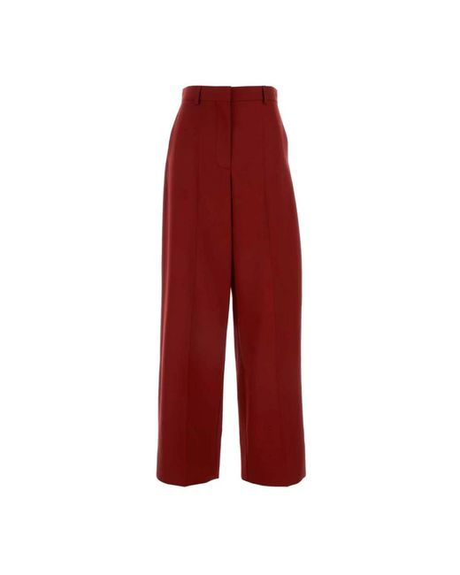 Stella McCartney Red Rote wollweite ruby weitbeinige hose