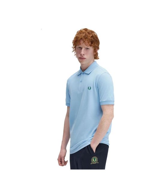 Fred Perry Tops ,Blauw ,Katoen Slim Fit Plain Track Polo in het Blue voor heren
