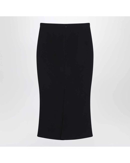 Givenchy Black Schwarzer Langer Rock Gonna Lunga