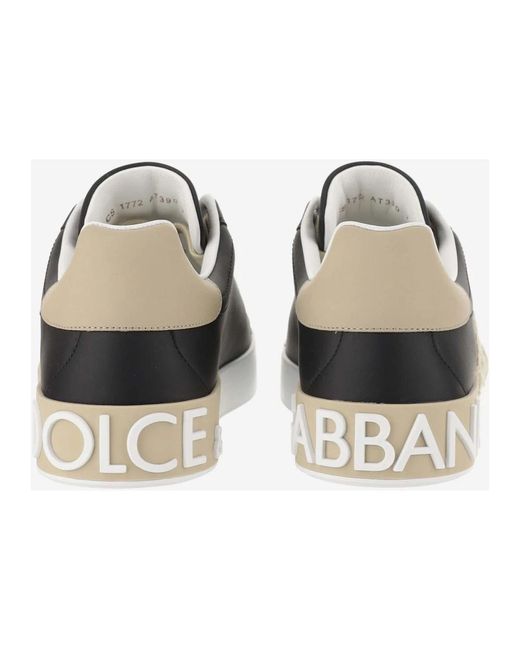 Dolce & Gabbana Portofino vintage sneakers mit dg logo patch in Black für Herren
