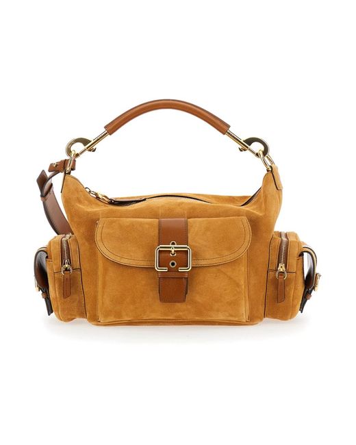 Chloé Brown Leder kamera schultertasche,braune kameratasche mit externen taschen