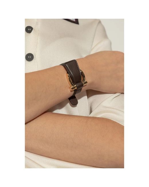 Ferragamo Accessoires ,Bruin ,Leer Leren Armband in het Black voor heren