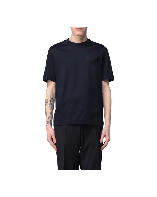 Emporio Armani T-shirt mit logo-applikation in Black für Herren