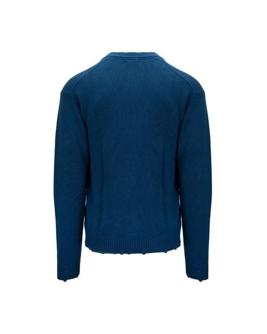 Sun 68 Truien & Vesten ,Blauw ,Wol Knoop Cardigan Wolmix in het Blue voor heren