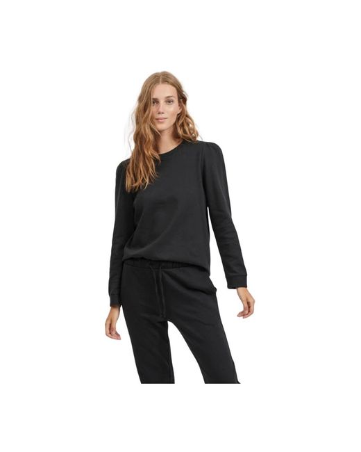 Vila Rustie L/S Sweat Top in het Black