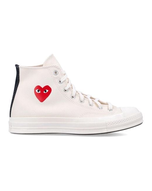 Converse Rote Herz High Top Sneakers in White für Herren