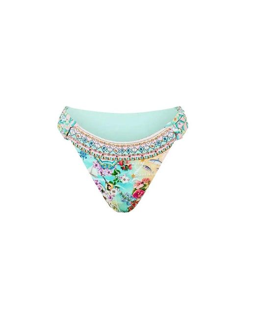 Camilla Badmode ,Blauw ,Regular Bikinibroekje Met Geplooide Knoop Aan De Zijkant in het Blue