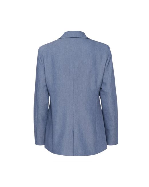 Kaffe Jassen ,Blauw ,Vintage Blazer Met Klassieke Kraag in het Blue