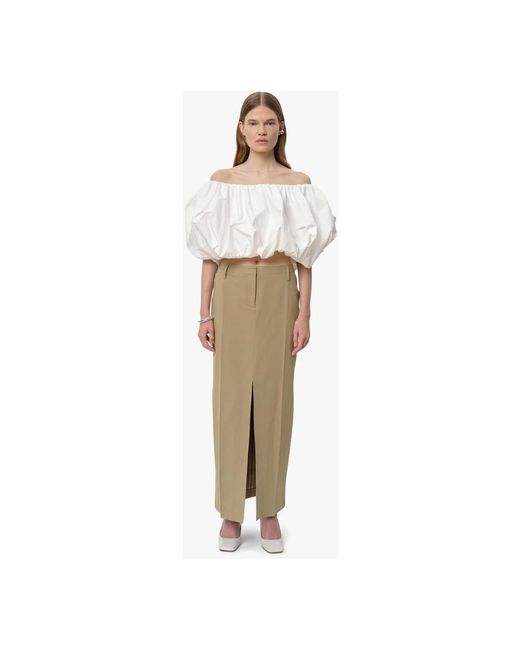 Birgitte Herskind Rokken ,Leer Nina Skirt in het Natural