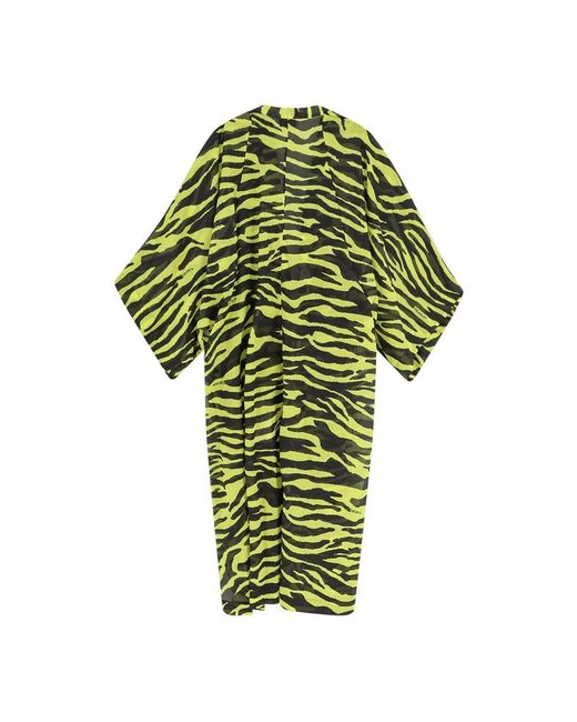 The Attico Green Tiger Print Maxi Kaftan Dress