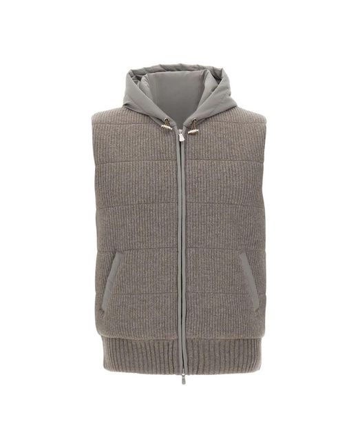 Gran Sasso Gray Waistcoats for men