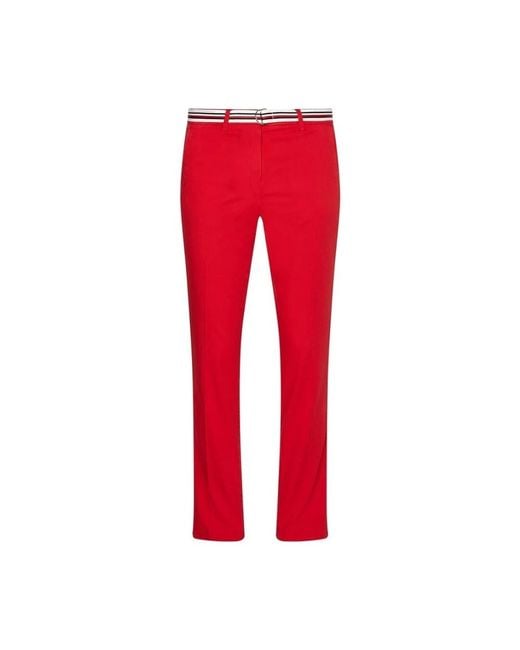 Tommy Hilfiger Red Slim-Fit Trousers
