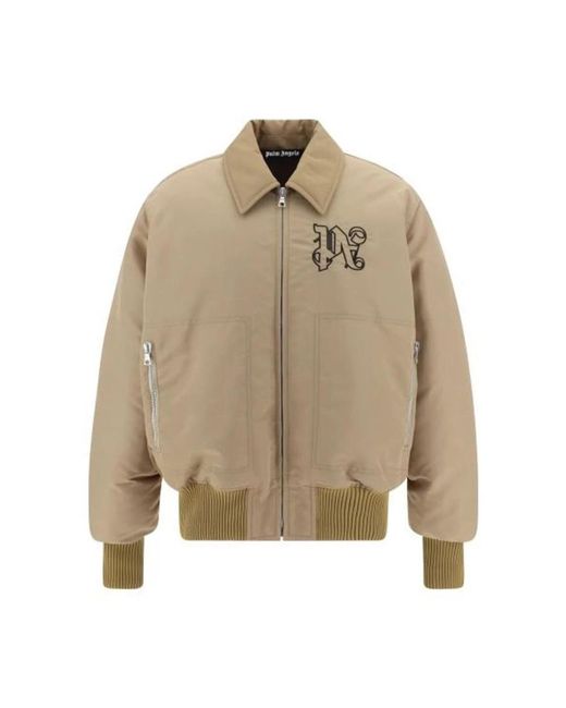Palm Angels Bomber Jackets in het Natural voor heren
