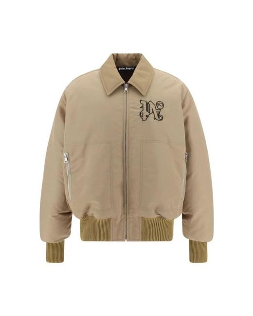 Palm Angels Bomber Jackets in het Natural voor heren