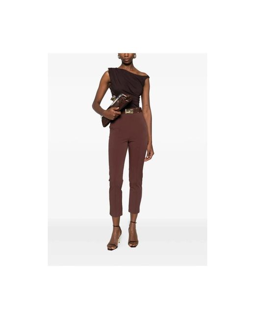 Elisabetta Franchi Red Cropped Trousers