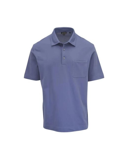 Zegna Blue Polo Shirts for men