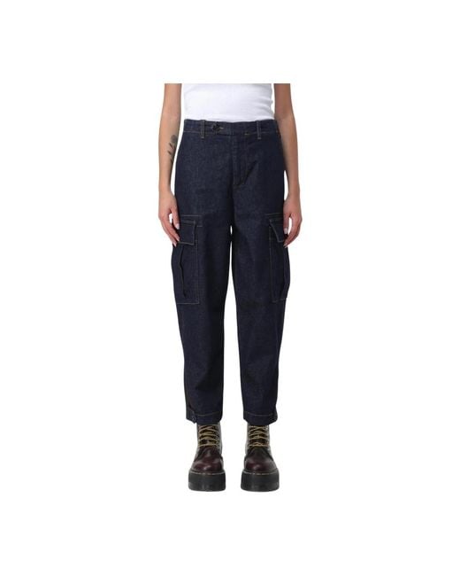 Pinko Blue Funktionale Cargo-Hose Mit Reißverschlüssen An Den Knöcheln
