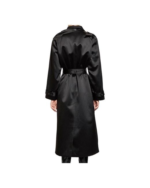 THE GARMENT Black Schwarzer Trenchcoat Mit Drapiertem Panel