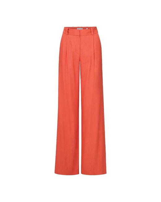 Veronica Beard Red Wide Trousers