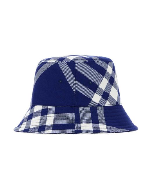 Burberry Geborduurde Bucket Hat Van Polyestermix in het Blue
