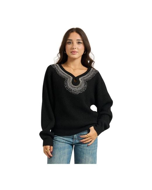 Jijil V-Neck Knitwear in het Black