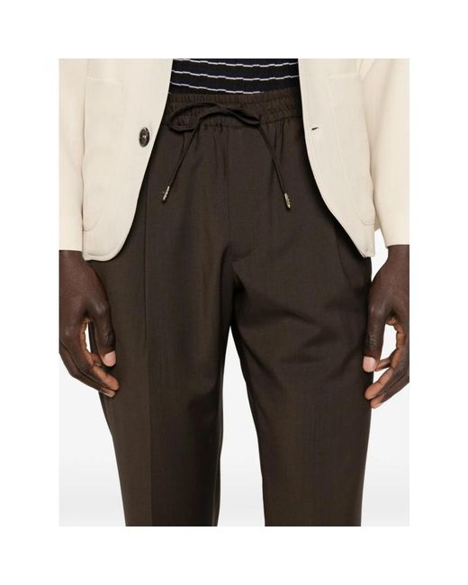 BRIGLIA Brown Straight Trousers for men
