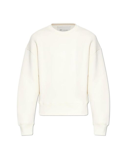 AMI Logo Sweatshirt in het White voor heren