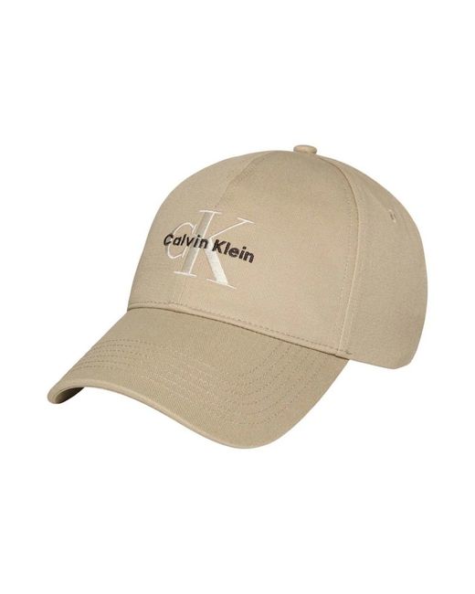 Calvin Klein Geborduurde Monogram Pet in het Natural voor heren